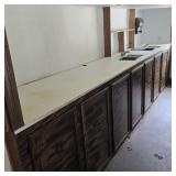 Long Built-In Commercial Countertop with Double