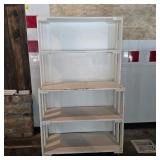Rustic Distressed 4-Tier Shelving Unit on Wheels