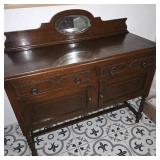 Antique Carved Oak Buffet / Sideboard with