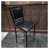 Modern Black Metal Frame Bar Stool with Padded