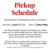 Pickup Schedule Info- Please Read