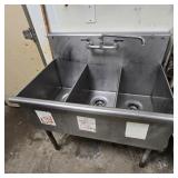 Commercial Stainless Steel 3-Compartment Deep