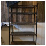 5-Tier Black Metal Wire Shelving Unit
