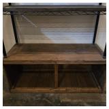 Rustic Two-Compartment Wooden Bench