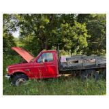 1995 Red Ford F-350 Flatbed Truck - 5.0L or 5.8L Engine