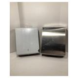 Metal paper towel dispensers