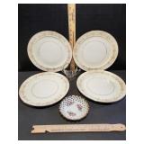 4 Vintage The Paden City Pottery Dinner Plates,