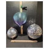 Silver 6" Shatter Proof Ornament Ball And 2 8"