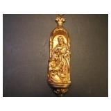 Gold Hanging Ornament with Mary and the Baby Gold Hanging Ornament with Mary and the Baby