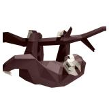 Hanging Sloth 3D Papercraft Wall Art in Brown Hanging Sloth 3D Papercraft Wall Art in Brown