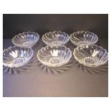 Six Clear Swirl Dessert Dishes Six Clear Swirl Dessert Dishes