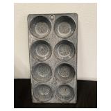 Antique Gray Enamelware Muffin Pan