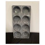 Antique Gray Enamelware Muffin Pan