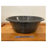 Antique Gray Enamelware Farmhouse Food Bowl