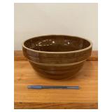 Vintage 9" Brown Pottery USA Bowl