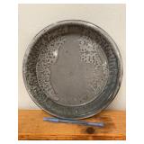Vintage Gray Enamelware Pie Pan