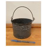 Vintage Gray Enamelware Grease Bucket