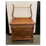 Antique Pine Wash Stand W/ Glass Pulls VGC