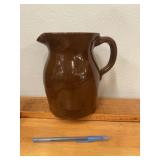 Vintage Brown Pottery Glazed Pitcher MINT