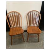 2 Vintage Oak Highback Chairs