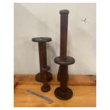 4 Antique Wood Spools