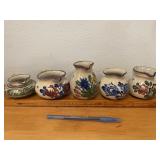 5 Vintage Hand Gedreht Gemalt Art Pottery Pitchers