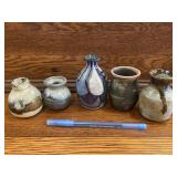 Lot of 5 Stoneware Miniature Vases Toothpick