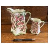 Cash Family Hand Painted Pitcher & Creamer