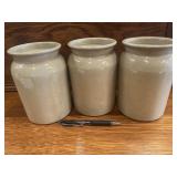 3 Made in England Glazed Stoneware Jugs