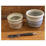 2 Pieces Vintage Hand Made Stoneware