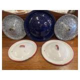 Lot 5 Enamelware Lids Various Sizes