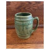 Early McCoy Green Barrel Glaze Mug 1920