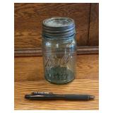 Vintage Blue Ball Jar Glass Lid