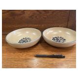 2 Pfaltzgraff Folk Art Serving Bowls