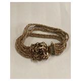 Vintage Gold Rope Bracelet Topaz Stones