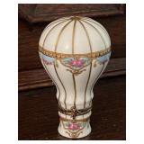 Rehausse Limoges France Hot Air Balloon Trinket
