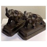 1931 Nuart Solid Bronze Elephant Bookends  NYC