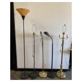 Lot 5 Vintage Floor Lamps ONE Money!