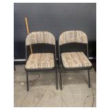 Two Samsonite Patterned Folding Chairs