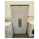 Garage Rubbermaid Cabinet W/ Doors & Shelves