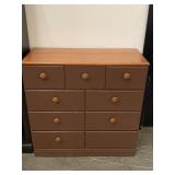 Vintage 9 Drawer Chest W/ Wood Knob Pulls