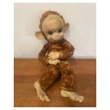 Antique Childs Stuffed Monkey Toy