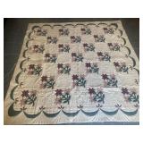 Vintage Handmade Floral Quilt