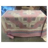 Vintage Full Size Pink Square Patch Quilt