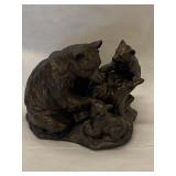 Bear & Cubs Chalk Bronze Figurine