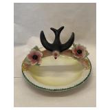 Vintage Bird & Flowers Italian Dish