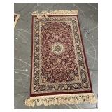 Small Area Fringed Maroon Rug