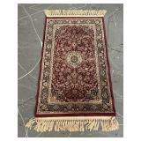 Small Area Fringed Maroon Rug