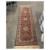 Vintage Hallway Runner Maroon Fringed
