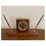 Retro Pen Clock Desk Set